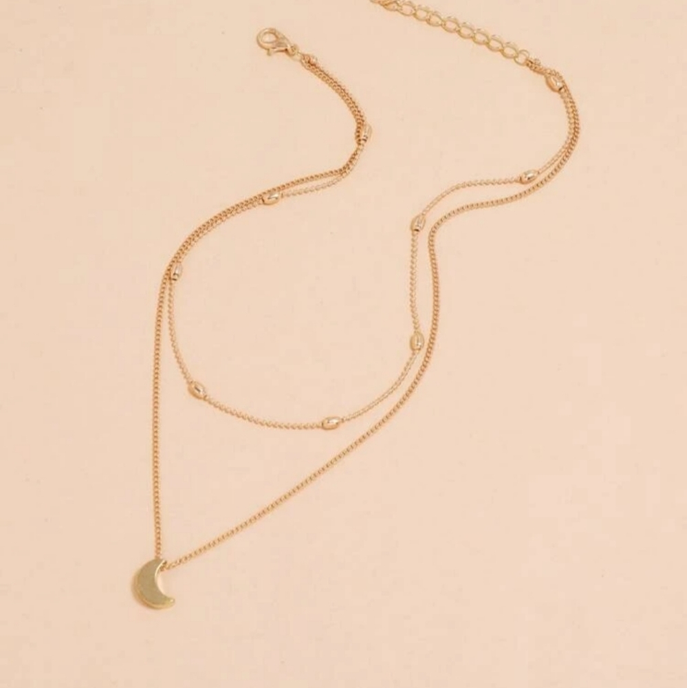*Nevaria* Moon Layered Necklace - Picture 2 of 4